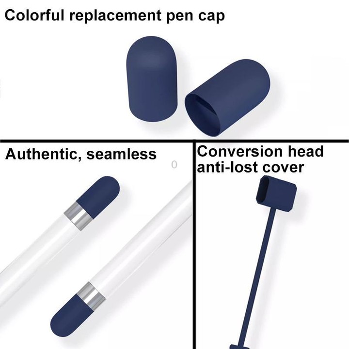XDcase 4 in 1 Anti-lost Silicone Protective Cover Set For Apple Pencil 1(Blue)
