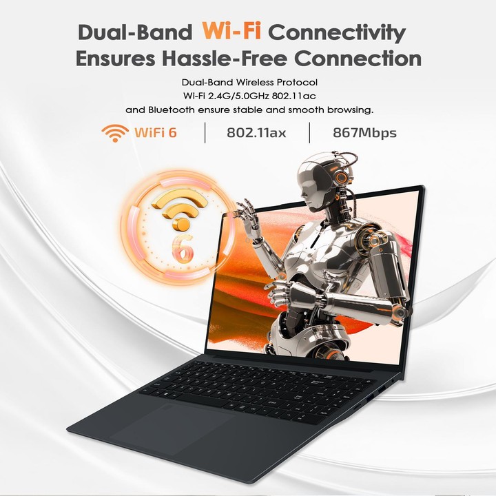 GXMO T160 16 inch Windows 11 Laptop, 16GB+512GB, AMD Ryzen 5 7430U Hexa Core Processor(EU Plug)