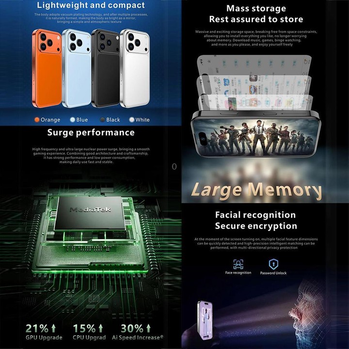 Melrose S17 Pro Mini, 4GB+64GB, 3.75 inch Android 12.0 MTK6765 Octa Core, Network: 4G, Dual SIM, Support Google Play(Orange)