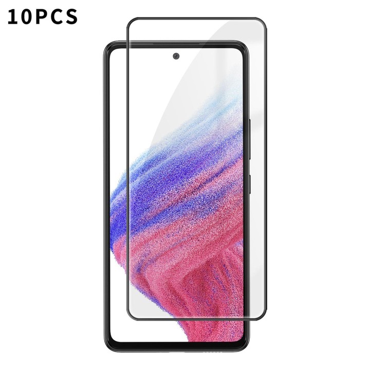 For Galaxy A53 5G 10pcs Kalebol High-Aluminum Screen-Printed Full-Coverage Anti-Fingerprint Black-Bordered HD Tempered Glass Fil