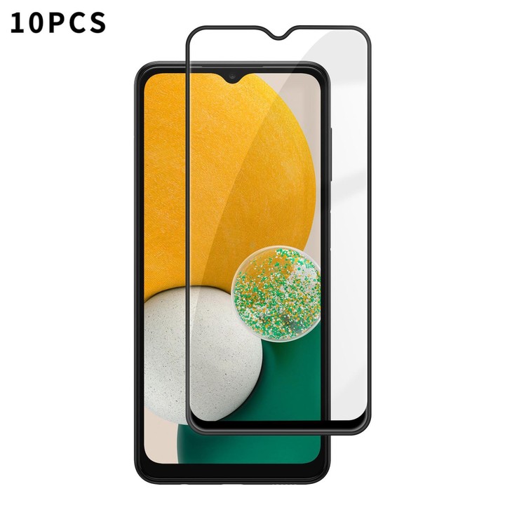 For Galaxy A13 5G 10pcs Kalebol High-Aluminum Screen-Printed Full-Coverage Anti-Fingerprint Black-Bordered HD Tempered Glass Fil