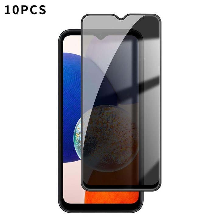 For Galaxy A14 5G 10pcs Kalebol High-Aluminum Screen-Printed Full-Coverage Black-Border Privacy Tempered Glass Film