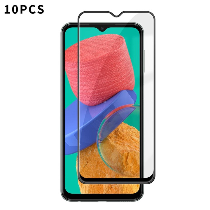 For Galaxy M33 5G 10pcs Kalebol High-Aluminum Screen-Printed Full-Coverage Anti-Fingerprint Black-Bordered HD Tempered Glass Fil