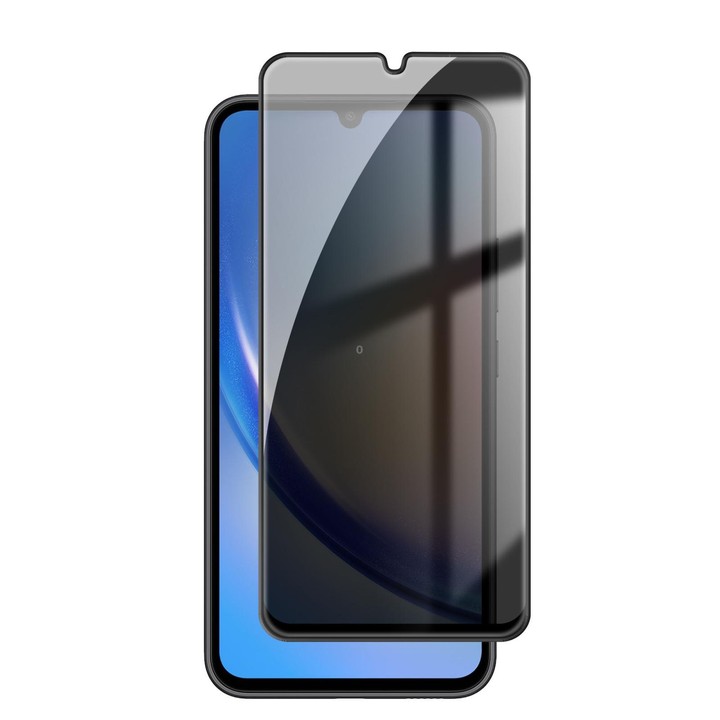 For Galaxy A34 5G Kalebol High-Aluminum Screen-Printed Full-Coverage Black-Border Privacy Tempered Glass Film