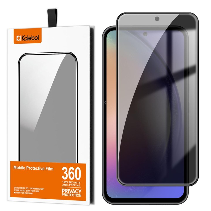 For Galaxy A54 5G Kalebol High-Aluminum Screen-Printed Full-Coverage Black-Border Privacy Tempered Glass Film