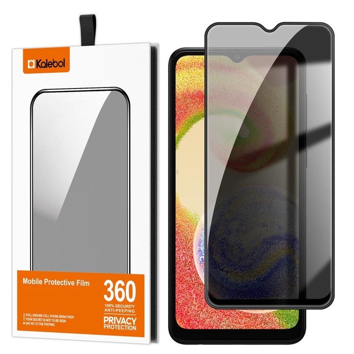 For Galaxy A04 Kalebol High-Aluminum Screen-Printed Full-Coverage Black-Border Privacy Tempered Glass Film