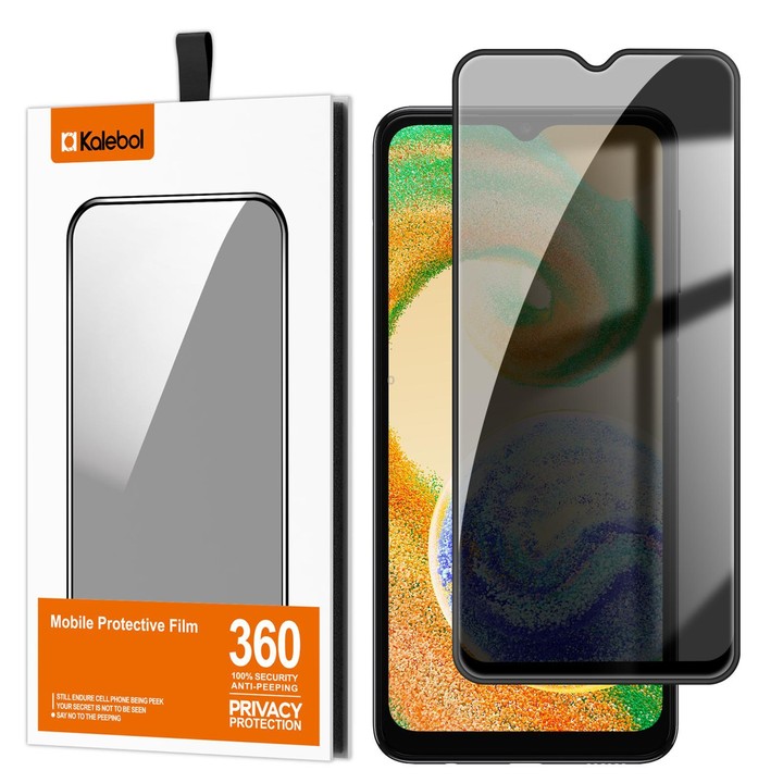 For Galaxy A04s Kalebol High-Aluminum Screen-Printed Full-Coverage Black-Border Privacy Tempered Glass Film