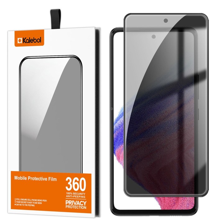 For Galaxy A53 5G Kalebol High-Aluminum Screen-Printed Full-Coverage Black-Border Privacy Tempered Glass Film