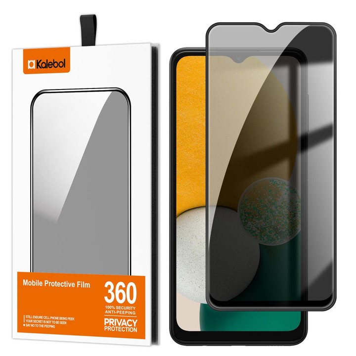 For Galaxy A13 5G Kalebol High-Aluminum Screen-Printed Full-Coverage Black-Border Privacy Tempered Glass Film