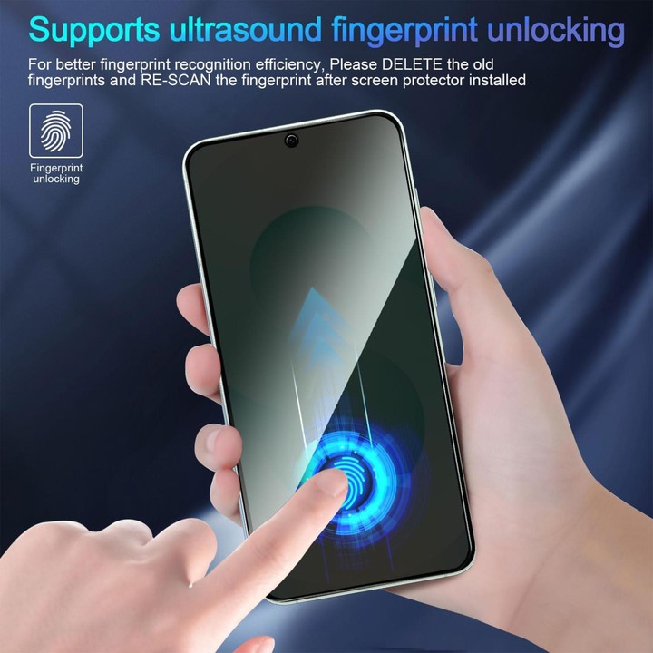 For Galaxy M53 5G Kalebol High-Aluminum Screen-Printed Full-Coverage Black-Border Privacy Tempered Glass Film