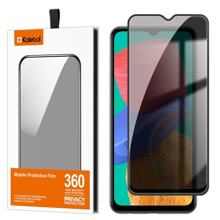 For Galaxy M33 5G Kalebol High-Aluminum Screen-Printed Full-Coverage Black-Border Privacy Tempered Glass Film