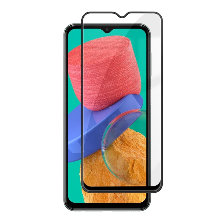 For Galaxy M33 5G Kalebol High-Aluminum Screen-Printed Full-Coverage Anti-Fingerprint Black-Bordered HD Tempered Glass Film