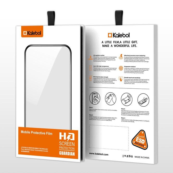 For Galaxy M33 5G Kalebol High-Aluminum Screen-Printed Full-Coverage Anti-Fingerprint Black-Bordered HD Tempered Glass Film