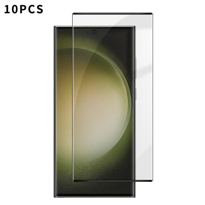 For Samsung Galaxy S23 Ultra 5G 10pcs Kalebol Curved High-Aluminum Screen-Printed Full-Coverage Anti-Fingerprint Black-Bordered