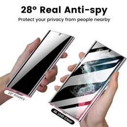 For Samsung Galaxy S22 Ultra 5G Kalebol Curved High-Aluminum Screen-Printed Full-Coverage Anti-Fingerprint Black-Border Privacy