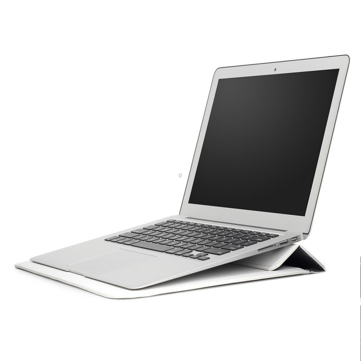PU Leather Ultra-thin Envelope Bag Laptop Bag for MacBook Air / Pro 11 inch, with Stand Function(White)