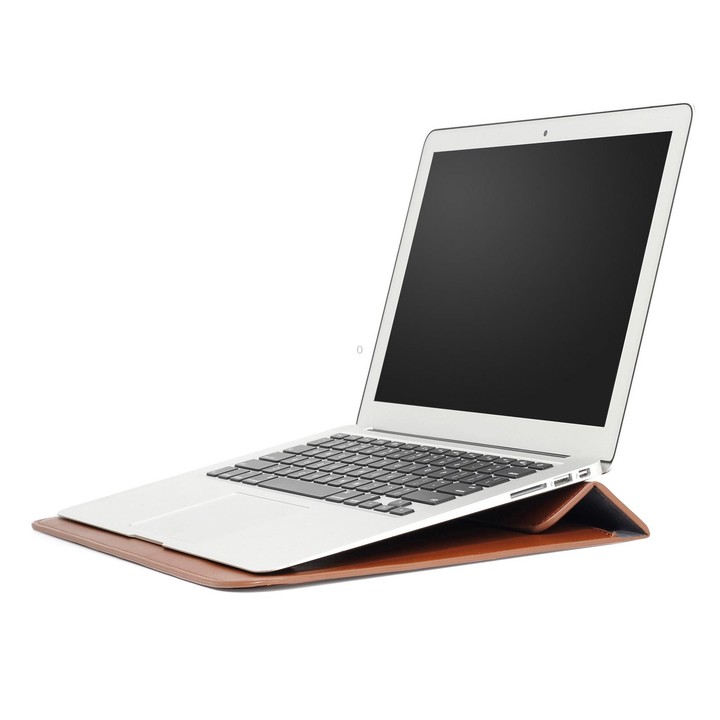 PU Leather Ultra-thin Envelope Bag Laptop Bag for MacBook Air / Pro 11 inch, with Stand Function(Brown)