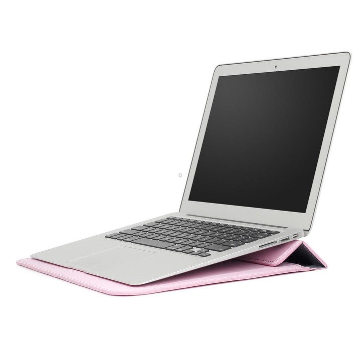 PU Leather Ultra-thin Envelope Bag Laptop Bag for MacBook Air / Pro 13 inch, with Stand Function(Pink)