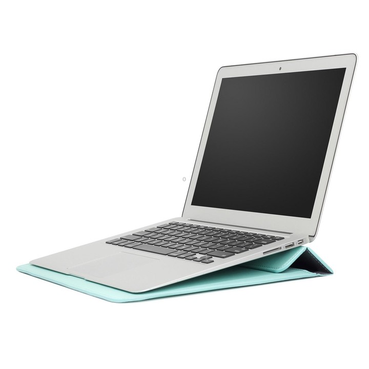 PU Leather Ultra-thin Envelope Bag Laptop Bag for MacBook Air / Pro 13 inch, with Stand Function(Mint Green)