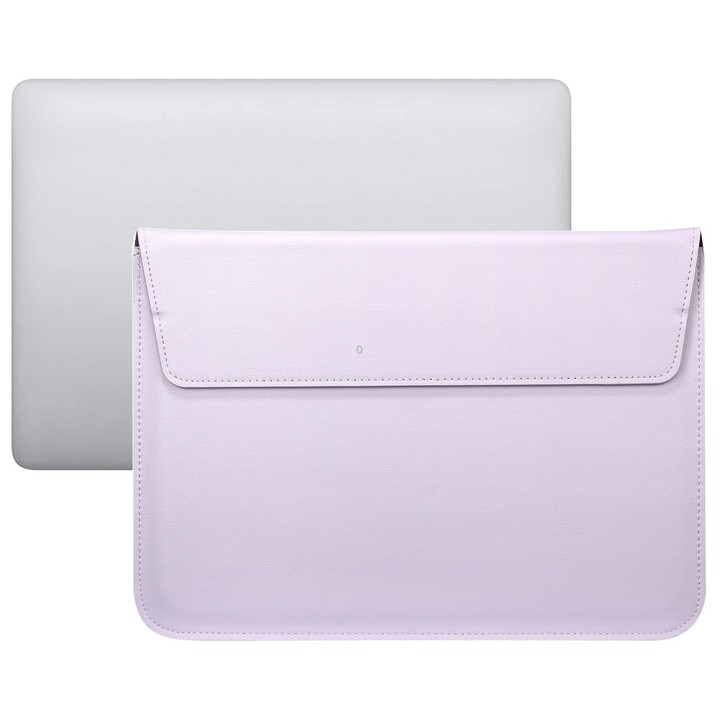 PU Leather Ultra-thin Envelope Bag Laptop Bag for MacBook Air / Pro 13 inch, with Stand Function(Light Purple)