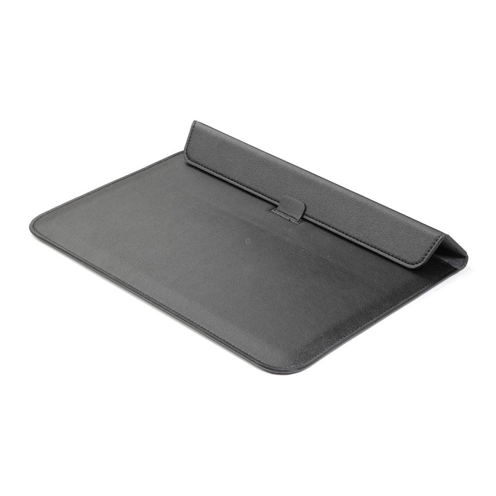 PU Leather Ultra-thin Envelope Bag Laptop Bag for MacBook Air / Pro 15 inch, with Stand Function(Black)