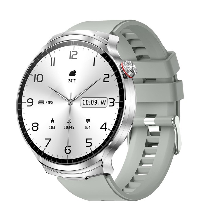 T100 1.85 inch Round Screen 2 in 1 Bluetooth Earphone IP67 Waterproof Smart Watch, Supports Blood Oxygen Monitoring(Silver)