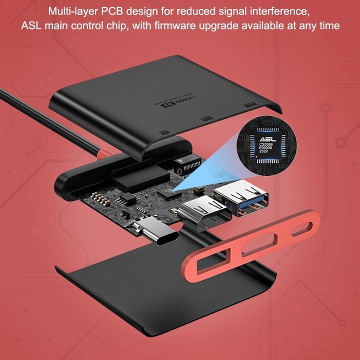For Nintendo Switch 3 in 1 Type-C to HDMI + USB 3.0 + Type-C PD Charging Port Desktop Docking Station