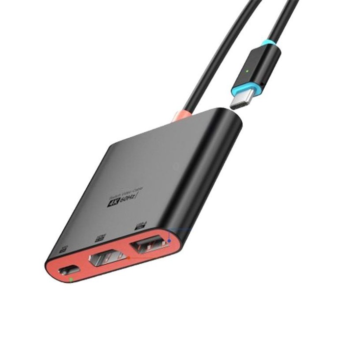 For Nintendo Switch 3 in 1 Type-C to HDMI + USB 3.0 + Type-C PD Charging Port Desktop Docking Station