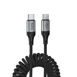 hoco X121 Nuevo 60W Fast Charging Type-C to Type-C Spring Braided Data Cable(Black)