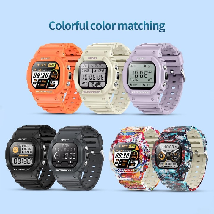 LC31 1.75 inch TFT Full Touch Screen Bluetooth Call Outdoor Sports Smart Watch with Flashlight(Black)