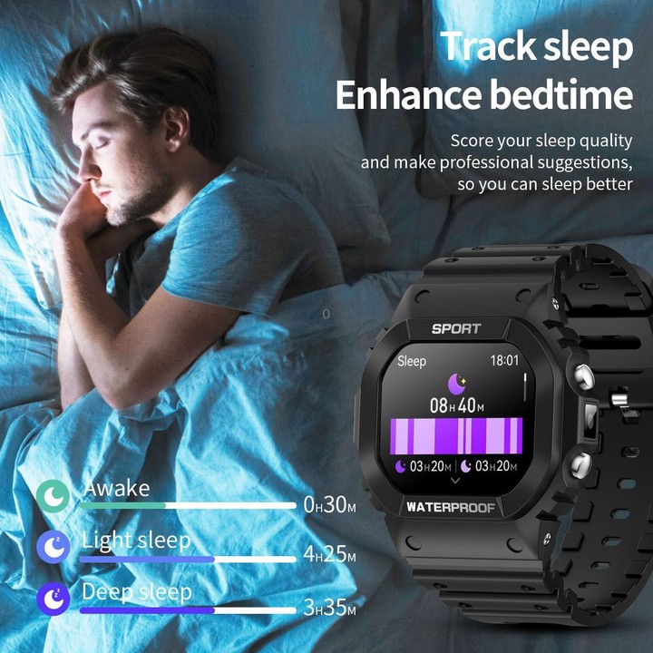 LC31 1.75 inch TFT Full Touch Screen Bluetooth Call Outdoor Sports Smart Watch with Flashlight(Black)