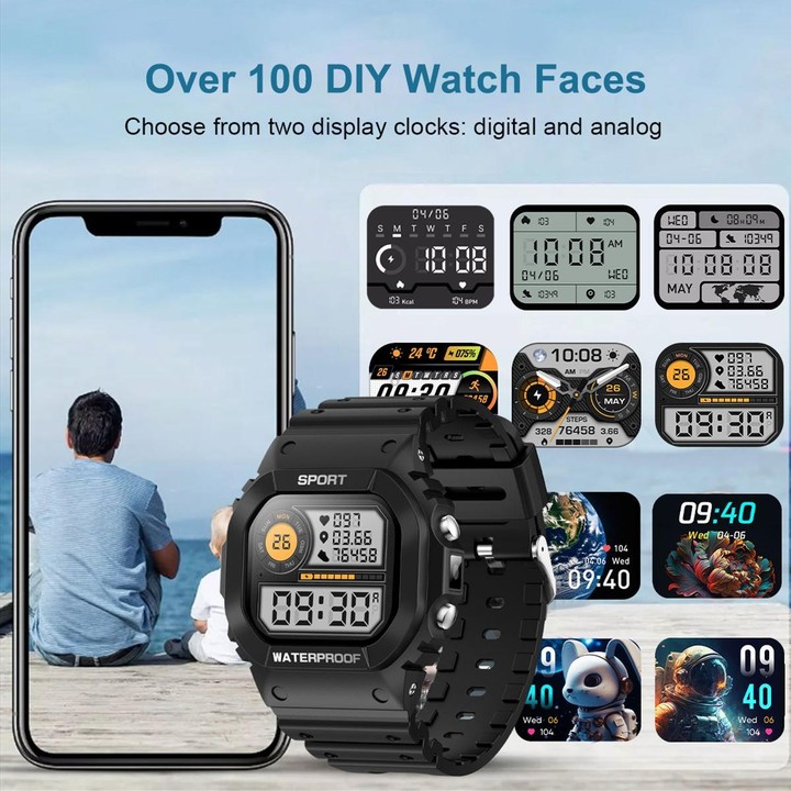 LC31 1.75 inch TFT Full Touch Screen Bluetooth Call Outdoor Sports Smart Watch with Flashlight(Purple)