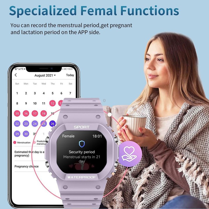 LC31 1.75 inch TFT Full Touch Screen Bluetooth Call Outdoor Sports Smart Watch with Flashlight(Purple)