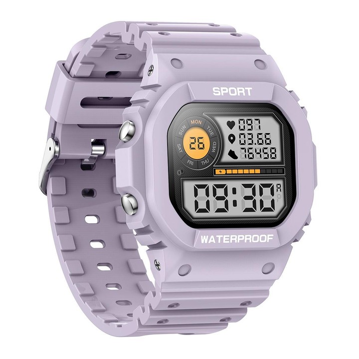 LC31 1.75 inch TFT Full Touch Screen Bluetooth Call Outdoor Sports Smart Watch with Flashlight(Purple)