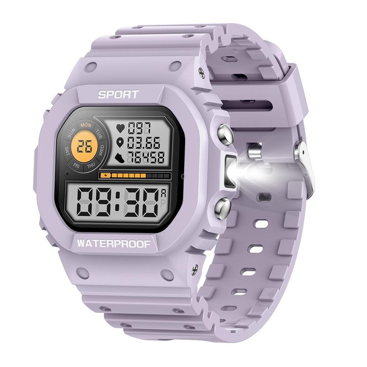 LC31 1.75 inch TFT Full Touch Screen Bluetooth Call Outdoor Sports Smart Watch with Flashlight(Purple)