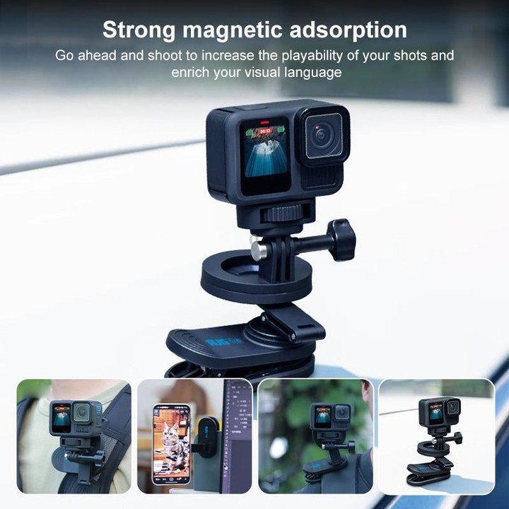 RUIGPRO Magnetic Backpack Clip Mount for Phone & Camera, Type:Clip + Base + Adapter