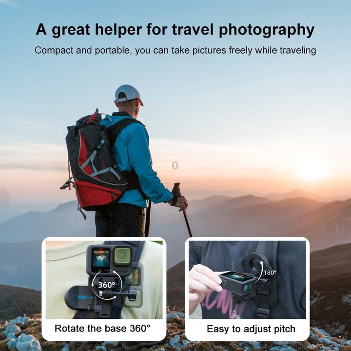 RUIGPRO Magnetic Backpack Clip Mount for Phone & Camera, Type:Clip + Base + Adapter