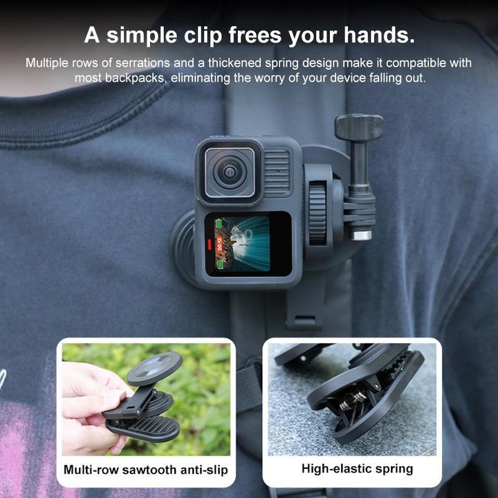 RUIGPRO Magnetic Backpack Clip Mount for Phone & Camera, Type:Clip + Base + Adapter