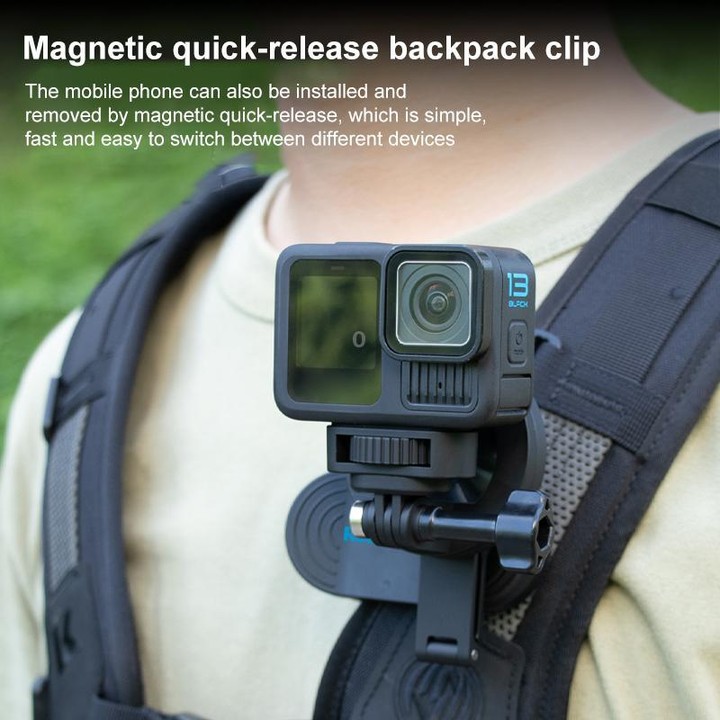 RUIGPRO Magnetic Backpack Clip Mount for Phone & Camera, Type:Clip + Base + Adapter