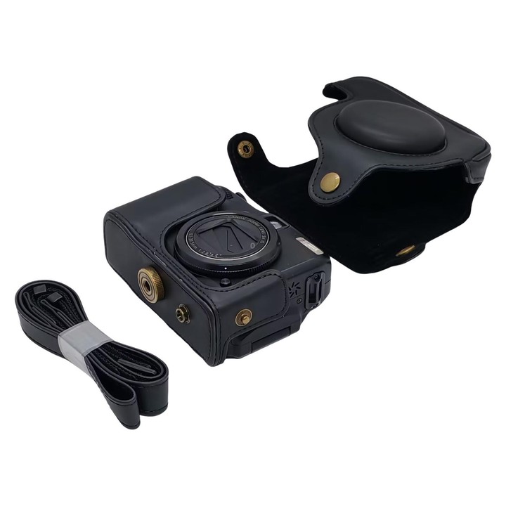 For Canon PowerShot G10 / G11 / G12 Retro Leather Full Body Camera Cover Bag with Strap(Black)