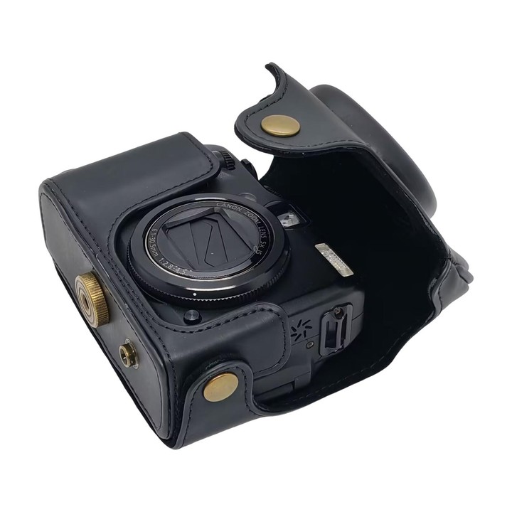 For Canon PowerShot G10 / G11 / G12 Retro Leather Full Body Camera Cover Bag with Strap(Black)