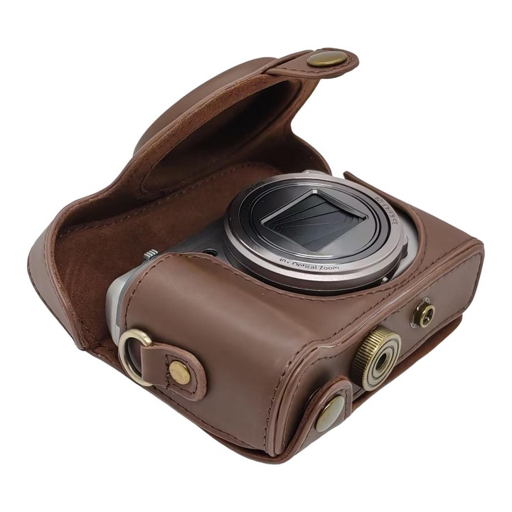 For Sony DSC-HX30 / HX50 / HX60 Retro Leather Full Body Camera Cover Bag with Strap(Coffee)