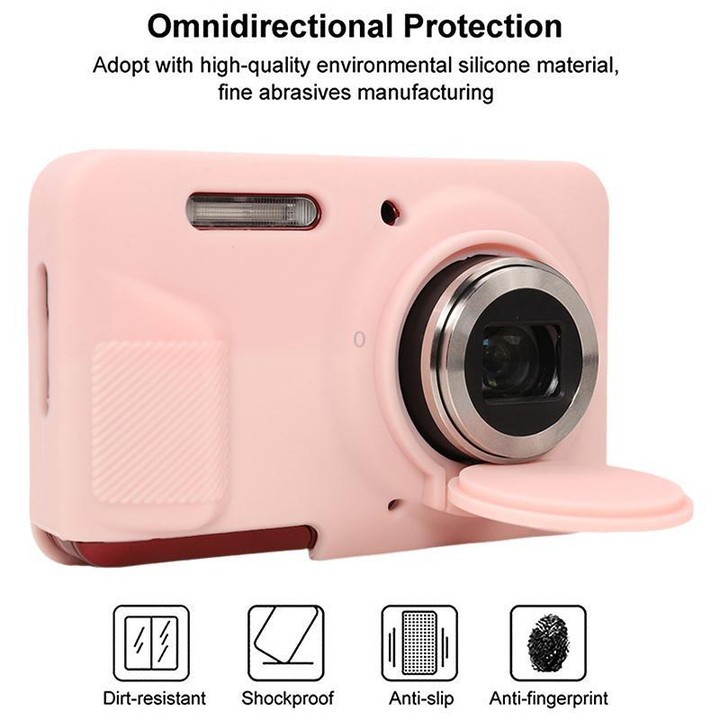 For Kodak Pixpro FZ55 Glossy Soft Silicone Protective Case(Sweet Smoke Pink)
