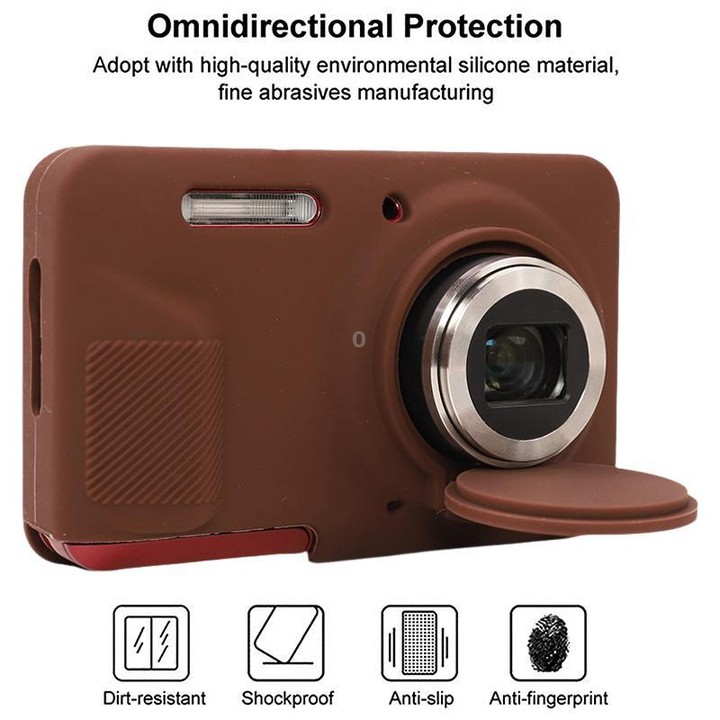 For Kodak Pixpro FZ55 Glossy Soft Silicone Protective Case(Coffee)