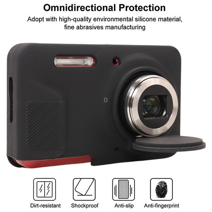 For Kodak Pixpro FZ55 Glossy Soft Silicone Protective Case(Black)