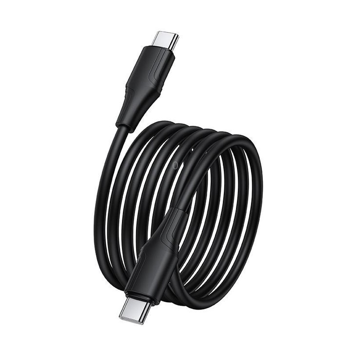 hoco X124 USB-C / Type-C to USB-C / Type-C Bien 60W Silicone Charging Data Cable, Length: 1m(White)