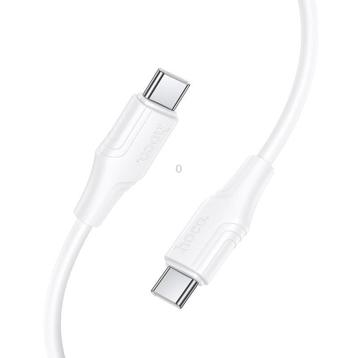hoco X124 USB-C / Type-C to USB-C / Type-C Bien 60W Silicone Charging Data Cable, Length: 1m(White)