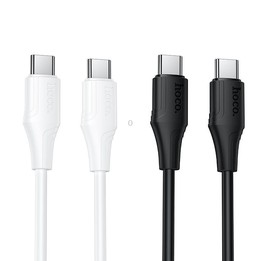 hoco X124 USB-C / Type-C to USB-C / Type-C Bien 60W Silicone Charging Data Cable, Length: 1m(White)