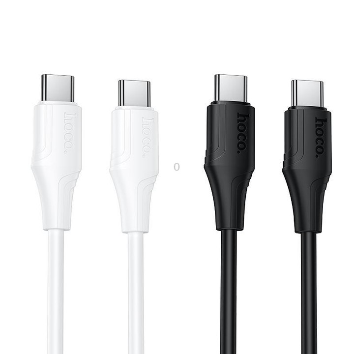 hoco X124 USB-C / Type-C to USB-C / Type-C Bien 60W Silicone Charging Data Cable, Length: 1m(White)