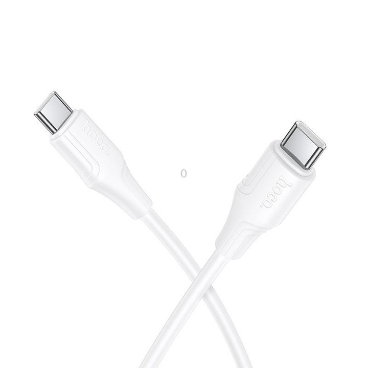 hoco X124 USB-C / Type-C to USB-C / Type-C Bien 60W Silicone Charging Data Cable, Length: 1m(White)